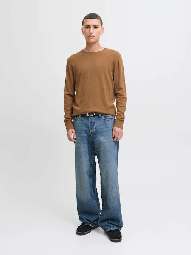 Jack & Jones Rundhalspullover »JJEEMIL KNIT CREW NECK NOOS« Baumwollmischung, regular fit