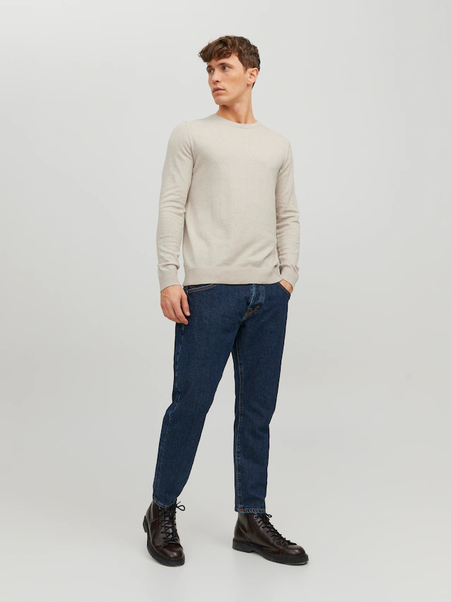 Jack & Jones Rundhalspullover »JJEEMIL KNIT CREW NECK NOOS« Baumwollmischung, regular fit