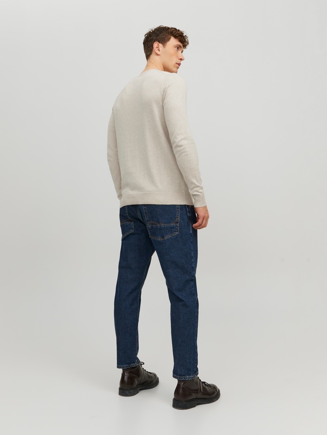Jack & Jones Rundhalspullover »JJEEMIL KNIT CREW NECK NOOS« Baumwollmischung, regular fit