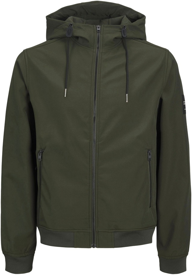 Jack & Jones Softshelljacke »JJEBASIC mit wasserabweisender Funktion« mit Kapuze Kunstfaser, regular fit