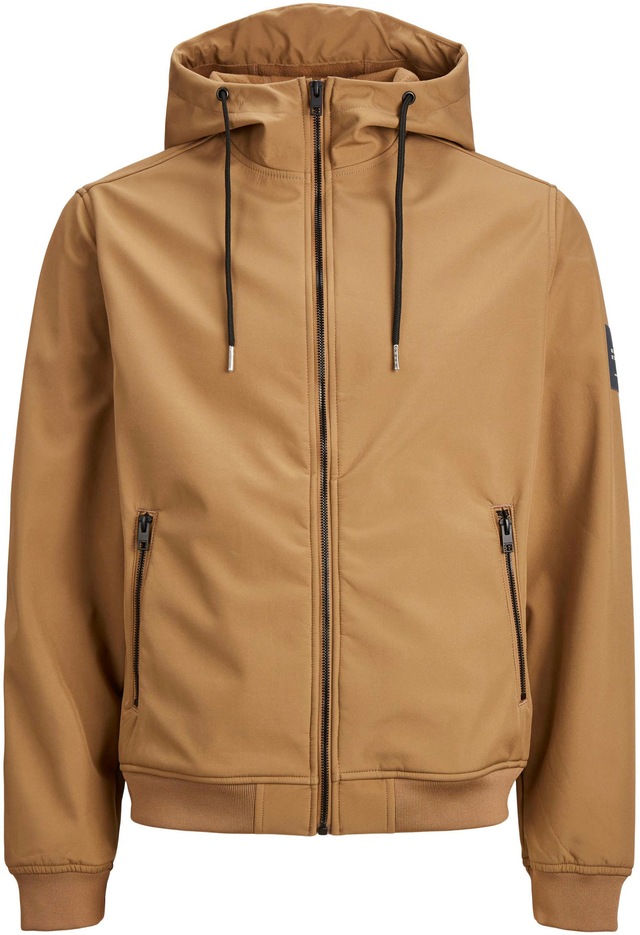 Jack & Jones Softshelljacke »JJEBASIC mit wasserabweisender Funktion« mit Kapuze Kunstfaser, regular fit