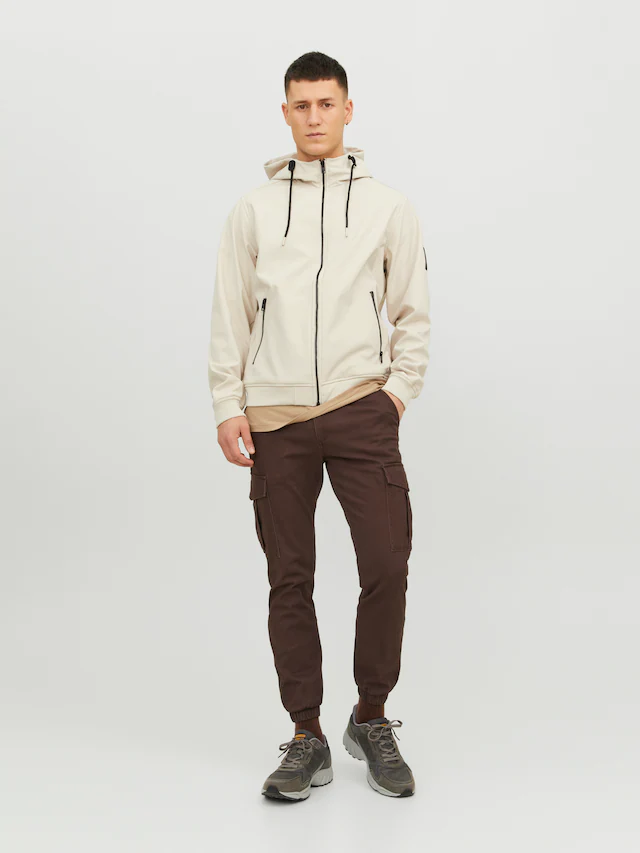 Jack & Jones Softshelljacke »JJEBASIC mit wasserabweisender Funktion« mit Kapuze Kunstfaser, regular fit