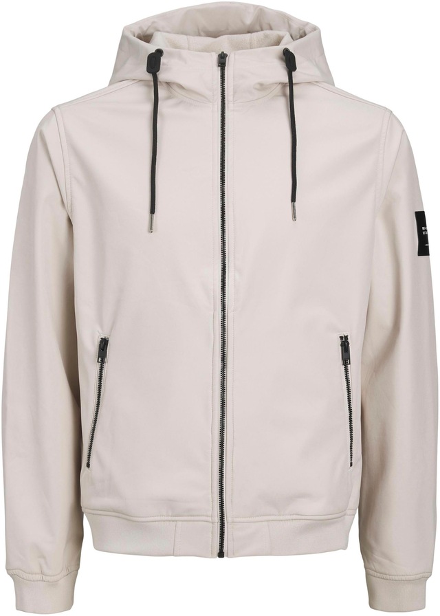Jack & Jones Softshelljacke »JJEBASIC mit wasserabweisender Funktion« mit Kapuze Kunstfaser, regular fit