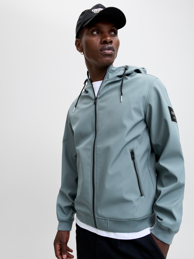 Jack & Jones Softshelljacke »JJEBASIC mit wasserabweisender Funktion« mit Kapuze Kunstfaser, regular fit