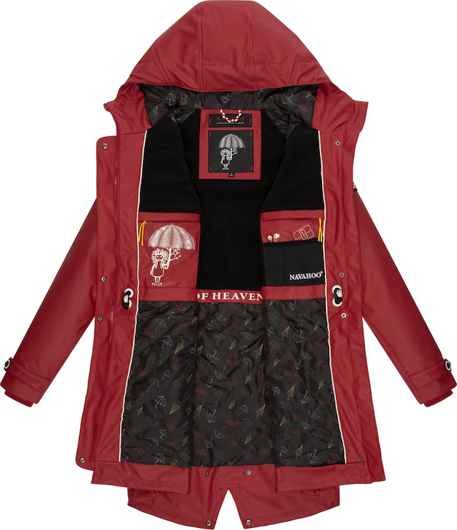 Navahoo Regenjacke »Rainy Flower« mit Kapuze modischer Damen Regenmantel mit Kapuze