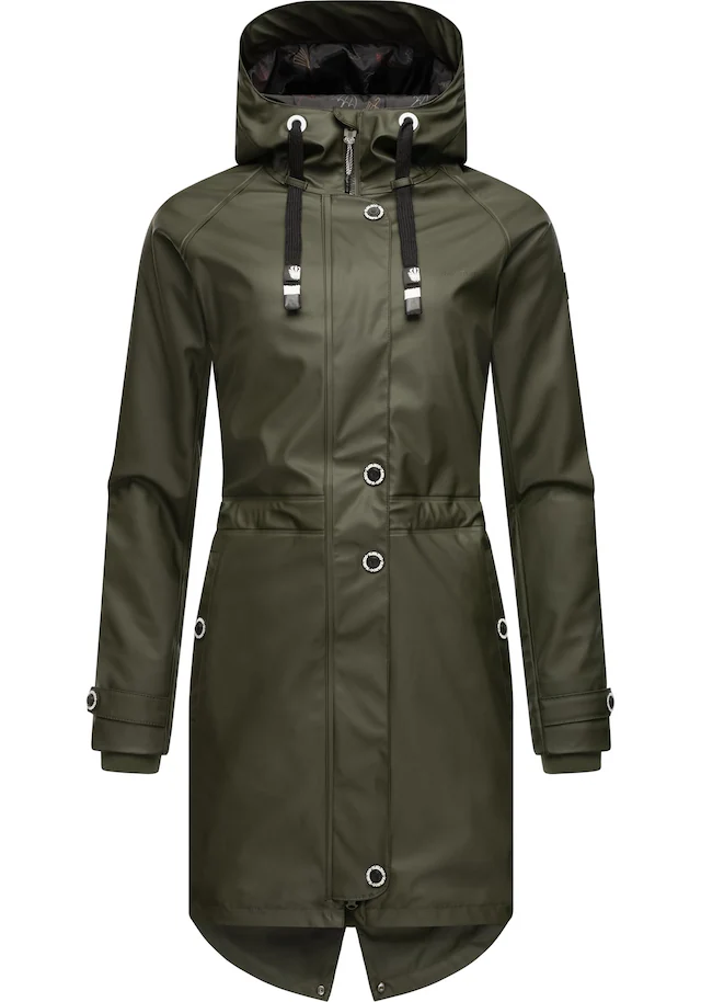 Navahoo Regenjacke »Rainy Flower« mit Kapuze modischer Damen Regenmantel mit Kapuze