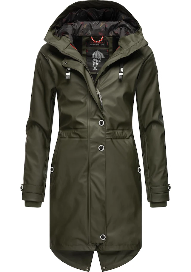 Navahoo Regenjacke »Rainy Flower« mit Kapuze modischer Damen Regenmantel mit Kapuze