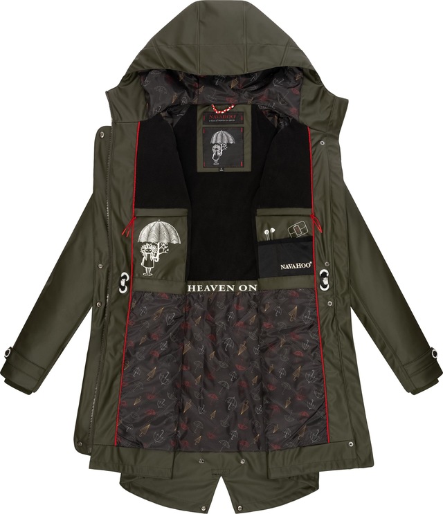 Navahoo Regenjacke »Rainy Flower« mit Kapuze modischer Damen Regenmantel mit Kapuze