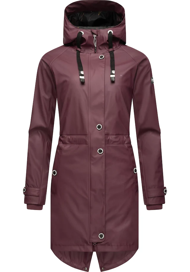 Navahoo Regenjacke »Rainy Flower« mit Kapuze modischer Damen Regenmantel mit Kapuze