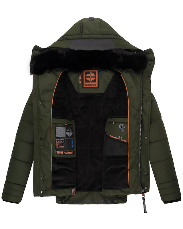 Stone Harbour Steppjacke »Witas« mit Kapuze gesteppte Herren Winterjacke mit abnehmbarer Kapuze