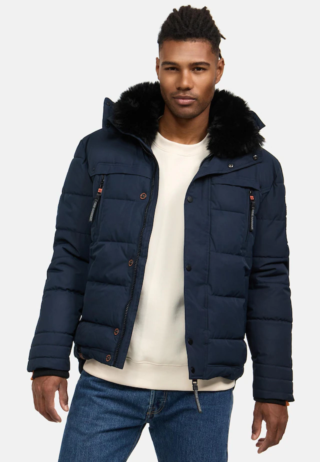 Stone Harbour Steppjacke »Witas« mit Kapuze gesteppte Herren Winterjacke mit abnehmbarer Kapuze