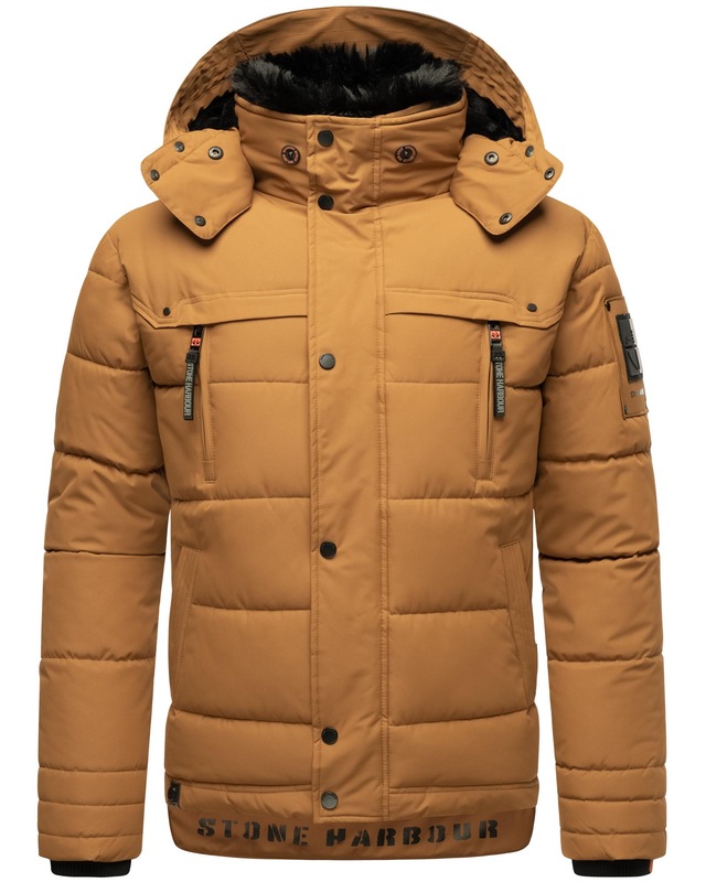 Stone Harbour Steppjacke »Witas« mit Kapuze gesteppte Herren Winterjacke mit abnehmbarer Kapuze