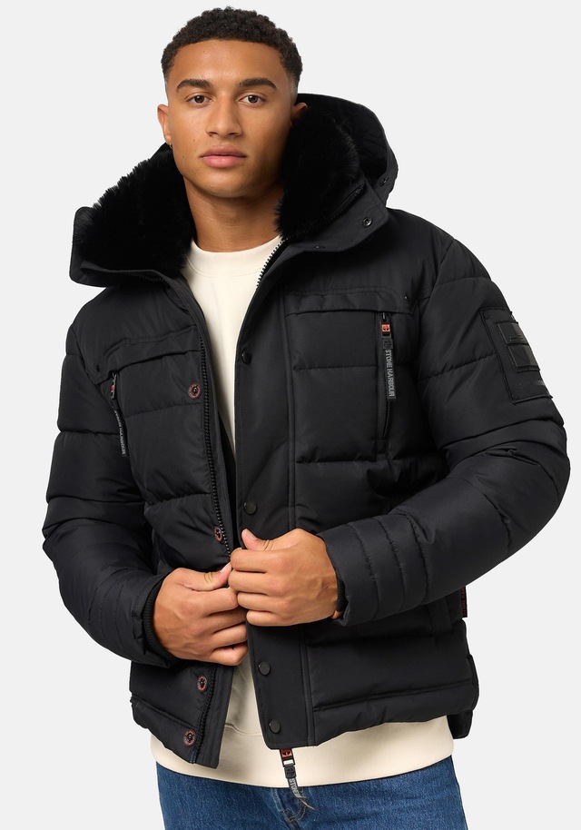 Stone Harbour Steppjacke »Witas« mit Kapuze gesteppte Herren Winterjacke mit abnehmbarer Kapuze