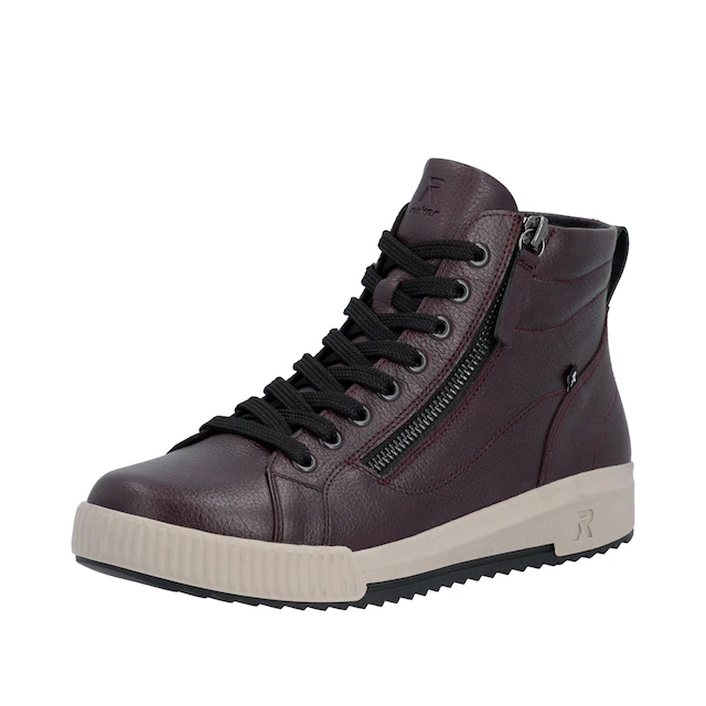 RIEKER Sport Schnürboots Stiefelette, High Top Sneaker, Freizeitboots mit Reißverschluss