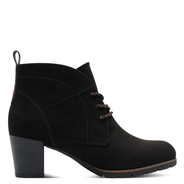 MARCO TOZZI Schnürstiefelette Blockabsatz, Ankleboots, Schnürboots mit Ziernähten