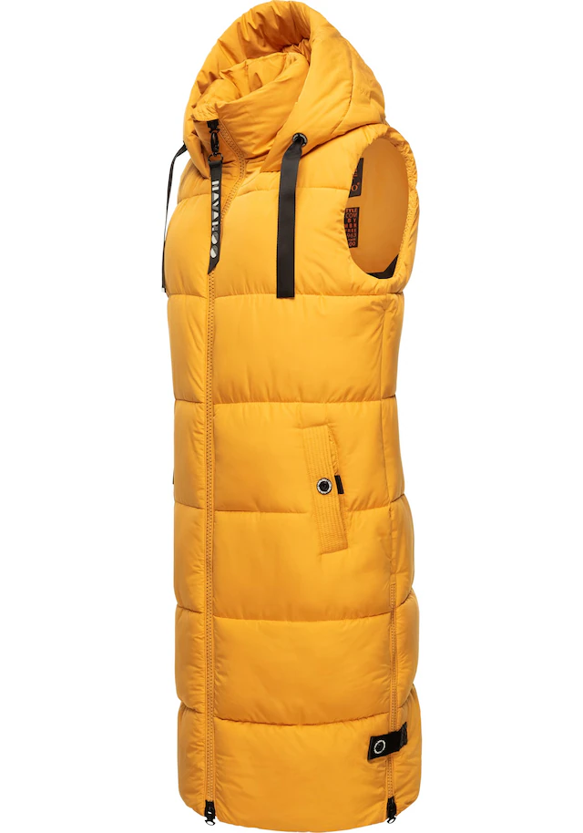 Navahoo Steppweste »Schnuffelchen« 1 Stk. warme Damen Outdoor-Weste lang mit Kapuze