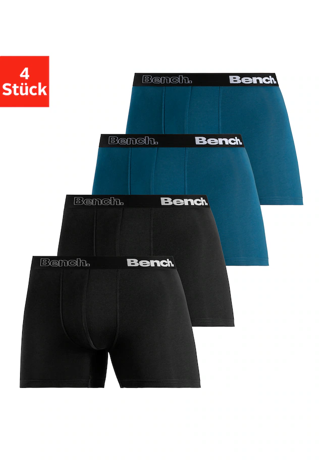 Bench. Langer Boxer »Boxershorts für Herren« Packung, 4 Stk. Unterhosen mit Logoschriftzug im Bund