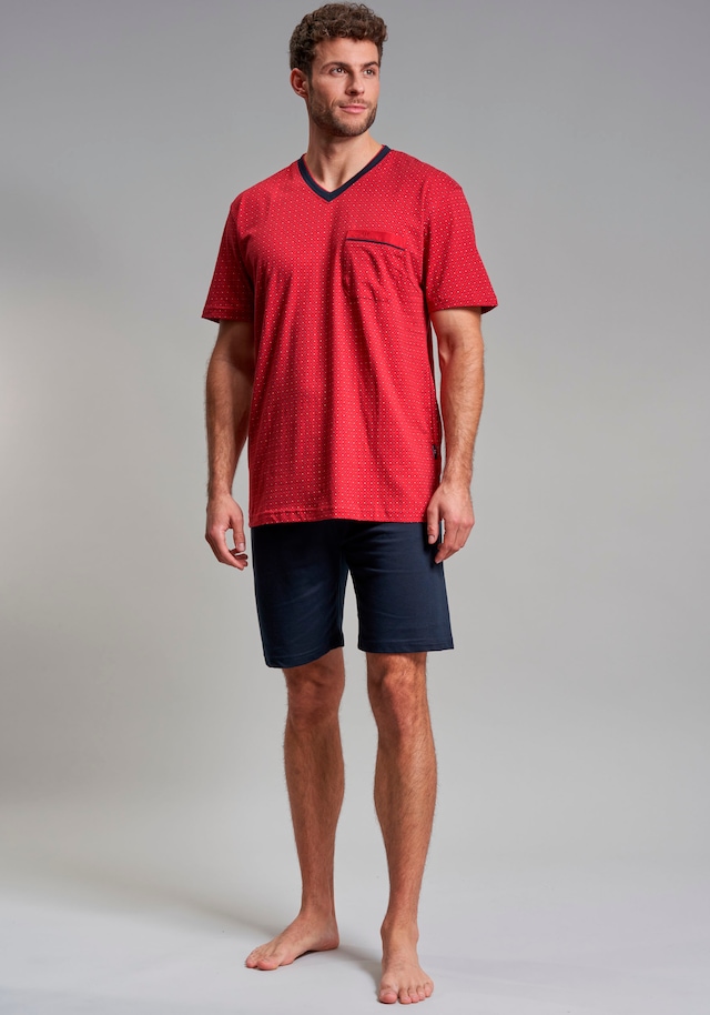 GÖTZBURG Shorty »Manhattan« 2 tlg. Kurzarm, V-Ausschnitt, kurze Hose, Baumwolle, weich