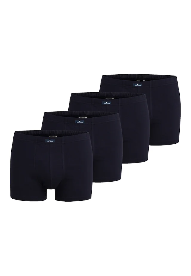 TOM TAILOR Boxershorts »Texas« Packung, 4er Pack, bequem, basic, eng, atmungsaktiv, mit Logo, breiter Bund, Baumwollmix