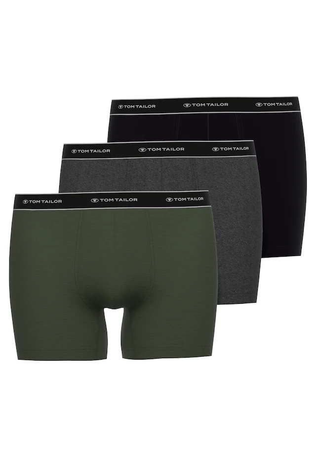 TOM TAILOR Boxershorts »Buffer« bequem, basic, eng, atmungsaktiv, Logobund, Baumwollmix