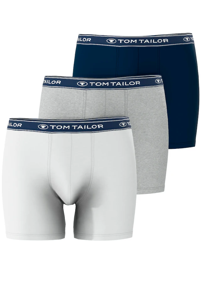 TOM TAILOR Boxershorts »Buffer« bequem, basic, eng, atmungsaktiv, Logobund, Baumwollmix