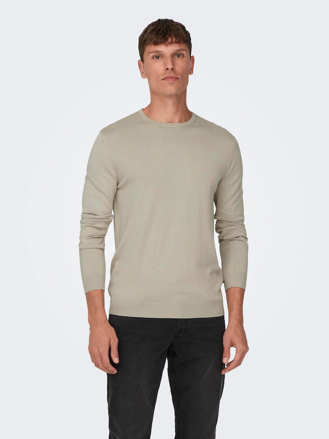 ONLY & SONS Rundhalspullover »ONSWYLER LIFE REG 14 LS CREW KNIT NOOS« Viskosemischung, regular fit