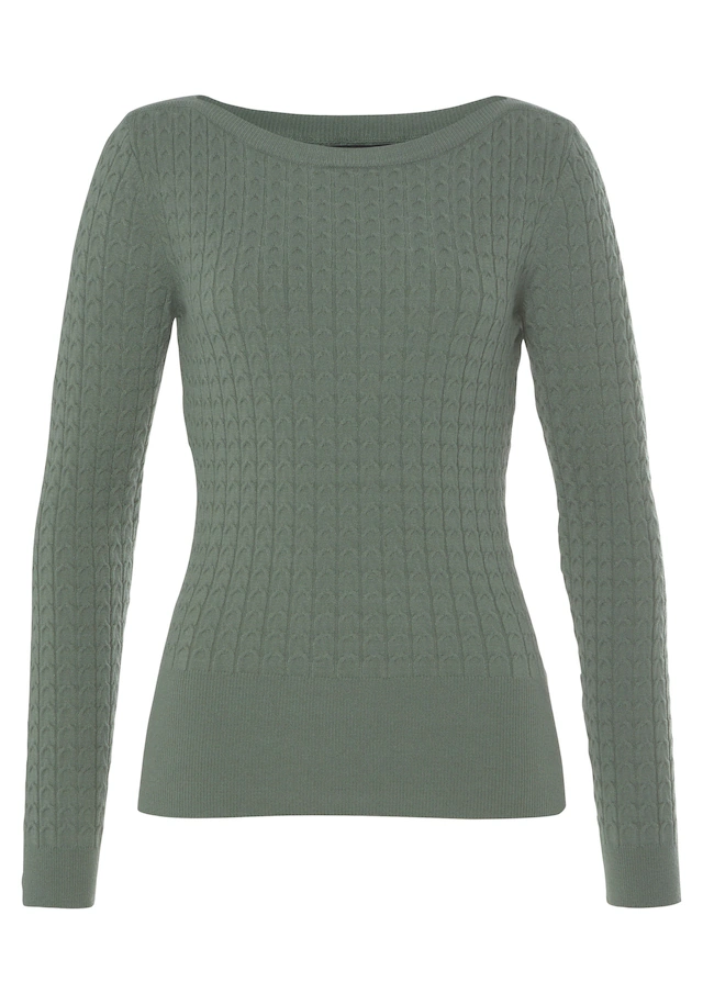 Melrose Strickpullover mit Zopfmuster, aus weicher Viskosemischung