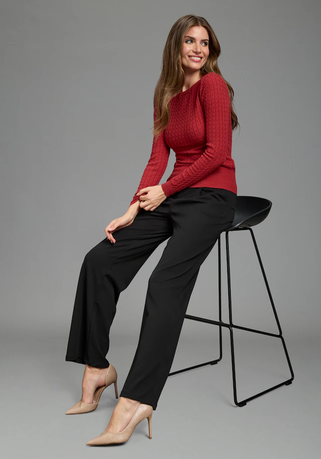Melrose Strickpullover mit Zopfmuster, aus weicher Viskosemischung