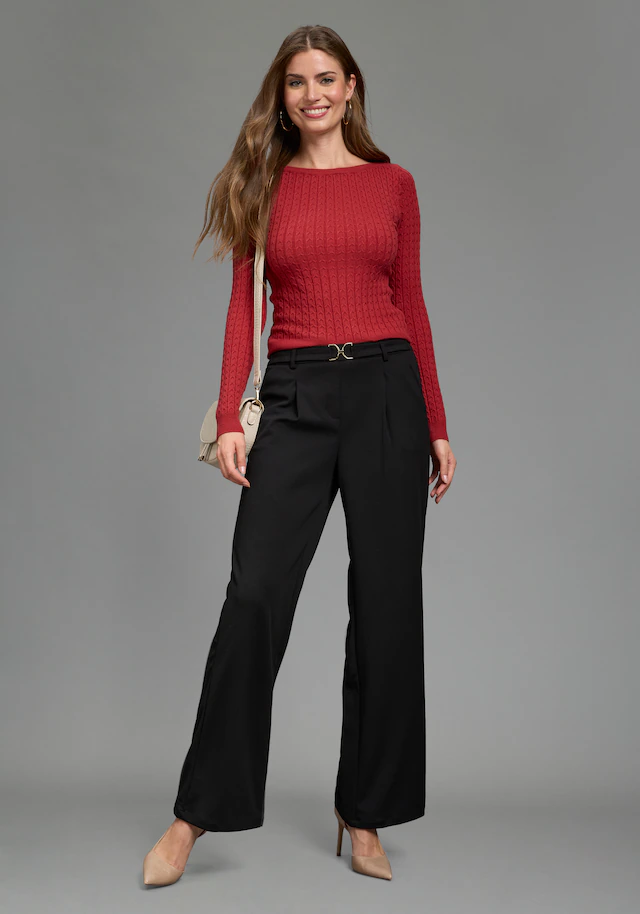 Melrose Strickpullover mit Zopfmuster, aus weicher Viskosemischung