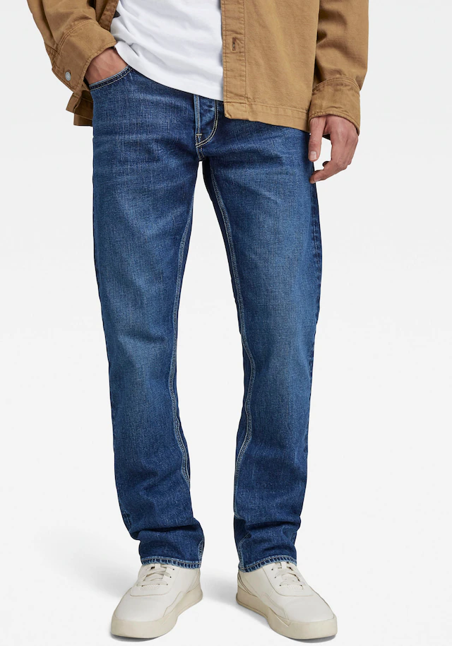 G-STAR Straight-Jeans »Mosa Straight« mit hellen Nähten