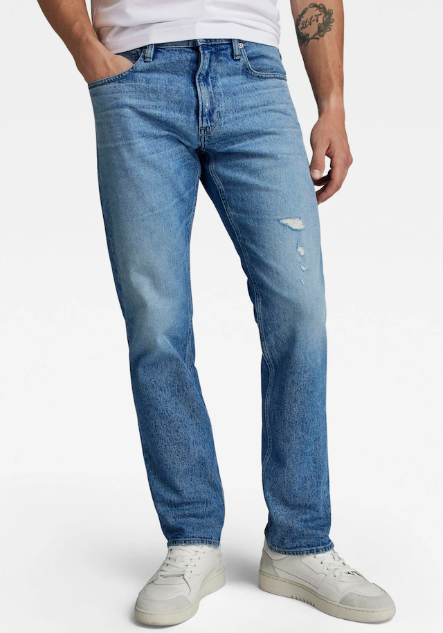 G-STAR Straight-Jeans »Mosa Straight« mit hellen Nähten
