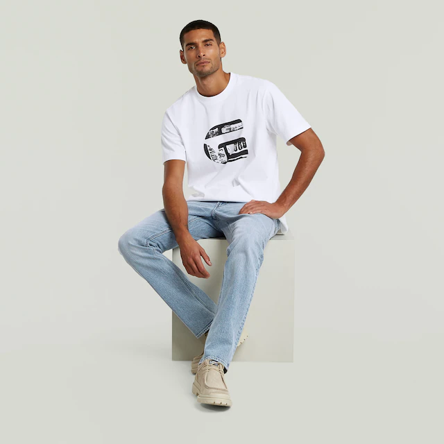 G-STAR Straight-Jeans »Mosa Straight« mit hellen Nähten