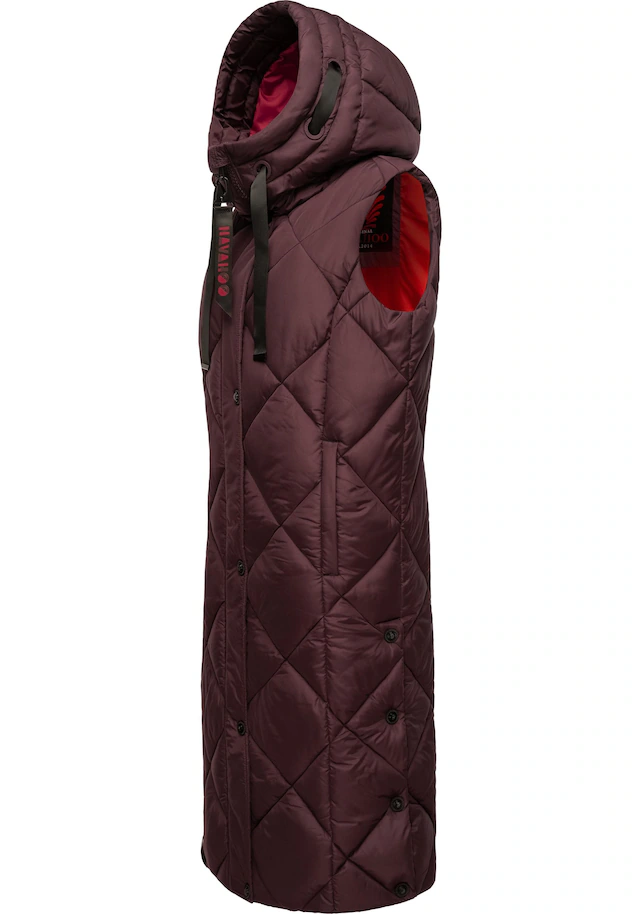 Navahoo Steppweste »Schnuckel« warme Damen Outdoor-Weste lang mit Kapuze