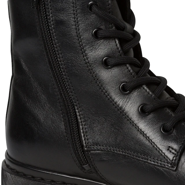Tamaris Schnürboots Schnürstiefelette, Chunky Boots mit logobedruckter Anziehlasche