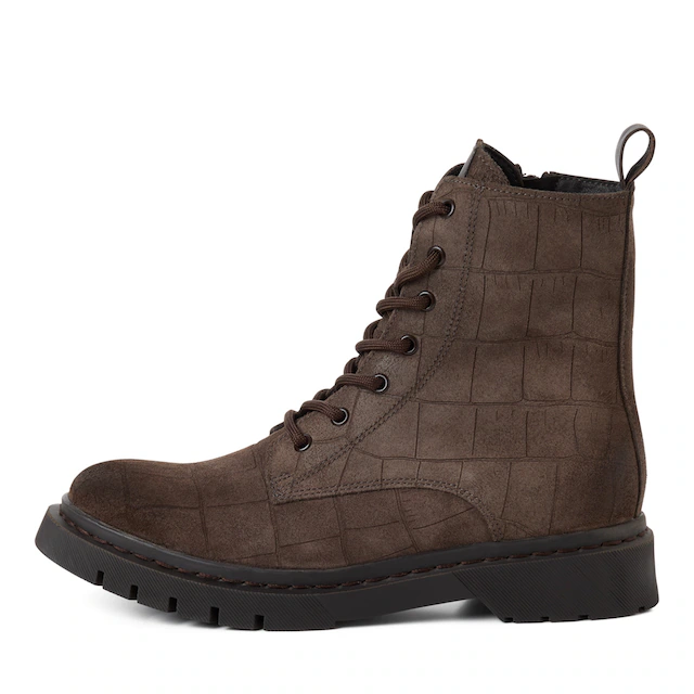 Tamaris Schnürboots Schnürstiefelette, Chunky Boots mit logobedruckter Anziehlasche