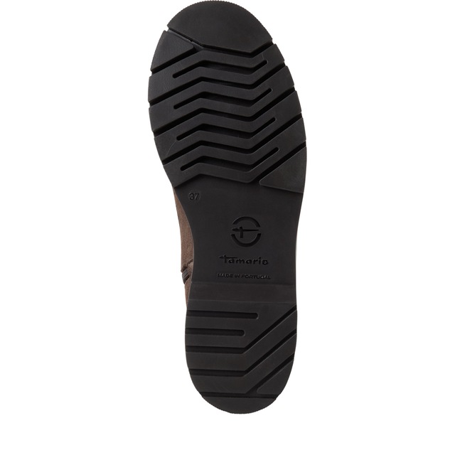 Tamaris Schnürboots Schnürstiefelette, Chunky Boots mit logobedruckter Anziehlasche