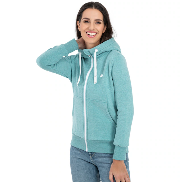 DEPROC Active Kapuzensweatjacke »FinjaCMYK II« weiche Fleecejacke mit Kängurutasche