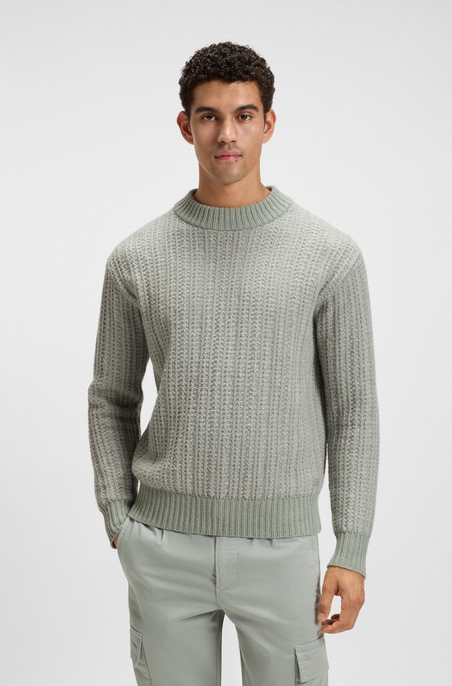 BOSS ORANGE Strickpullover »Avac« mit gesticktem BOSS Logo, Schurwoll-Anteil