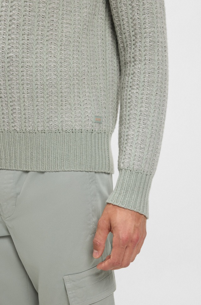 BOSS ORANGE Strickpullover »Avac« mit gesticktem BOSS Logo, Schurwoll-Anteil