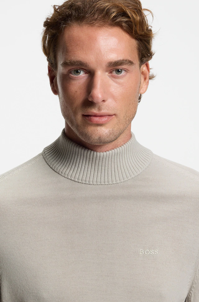 BOSS ORANGE Strickpullover »Avac« mit gesticktem BOSS Logo, Schurwoll-Anteil