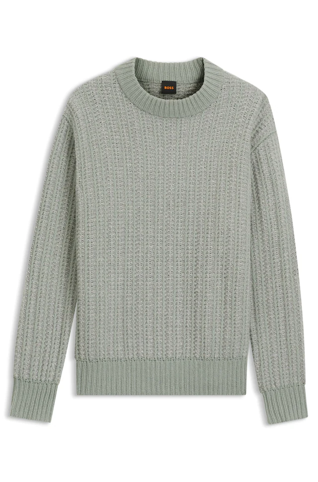 BOSS ORANGE Strickpullover »Avac« mit gesticktem BOSS Logo, Schurwoll-Anteil