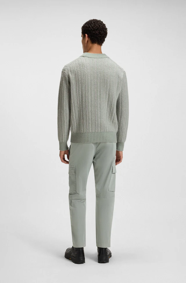 BOSS ORANGE Strickpullover »Avac« mit gesticktem BOSS Logo, Schurwoll-Anteil