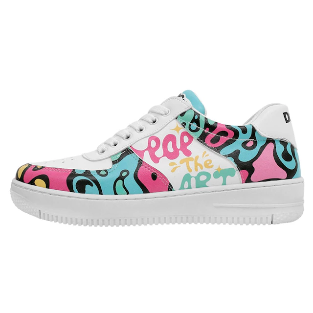DOGO Sneaker »Dice Low-Top Sneaker Daisy Stripes Damen Sneaker, Dice Low-Top« Handgefertigt