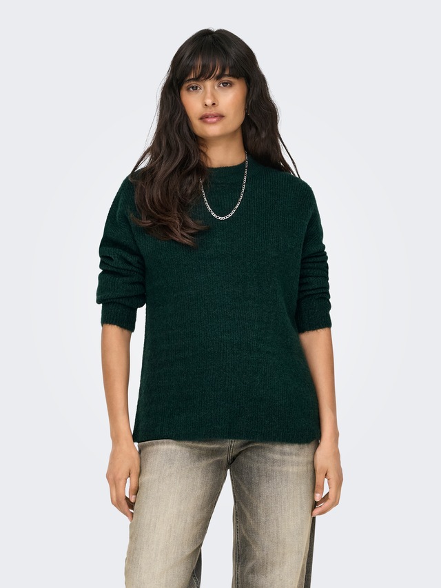 ONLY Strickpullover »ONLCAMILLA O-NECK L/S PULLOVER KNT« Materialmix, regular fit
