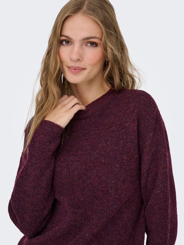 ONLY Strickpullover »ONLCAMILLA O-NECK L/S PULLOVER KNT« Materialmix, regular fit