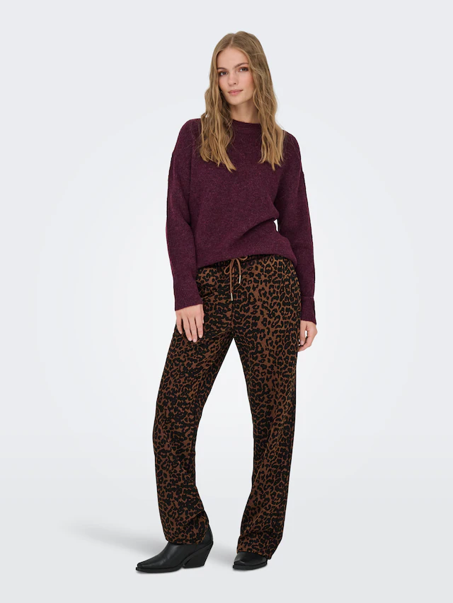 ONLY Strickpullover »ONLCAMILLA O-NECK L/S PULLOVER KNT« Materialmix, regular fit