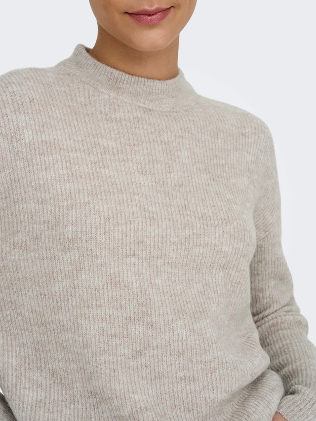 ONLY Strickpullover »ONLCAMILLA O-NECK L/S PULLOVER KNT« Materialmix, regular fit