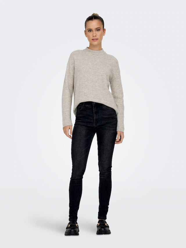 ONLY Strickpullover »ONLCAMILLA O-NECK L/S PULLOVER KNT« Materialmix, regular fit