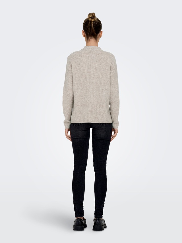ONLY Strickpullover »ONLCAMILLA O-NECK L/S PULLOVER KNT« Materialmix, regular fit