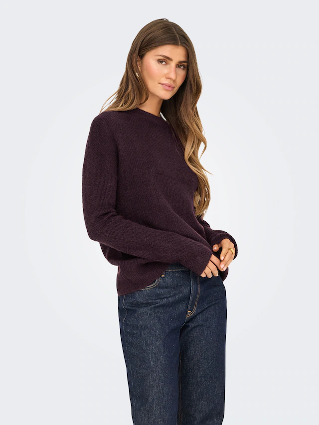 ONLY Strickpullover »ONLCAMILLA O-NECK L/S PULLOVER KNT« Materialmix, regular fit